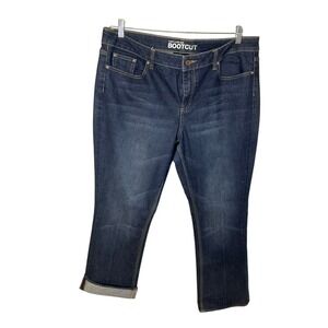 New York & Company Curvy Low Rise Bootcut‎ Jeans Dark Wash Denim Women's Sz 18